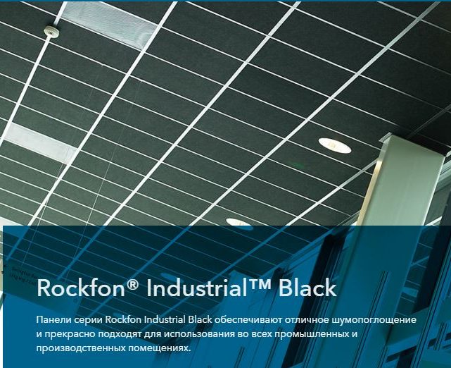 Rockfon Industrial Black - Акустические панели Rockfon Industrial Black, Черный